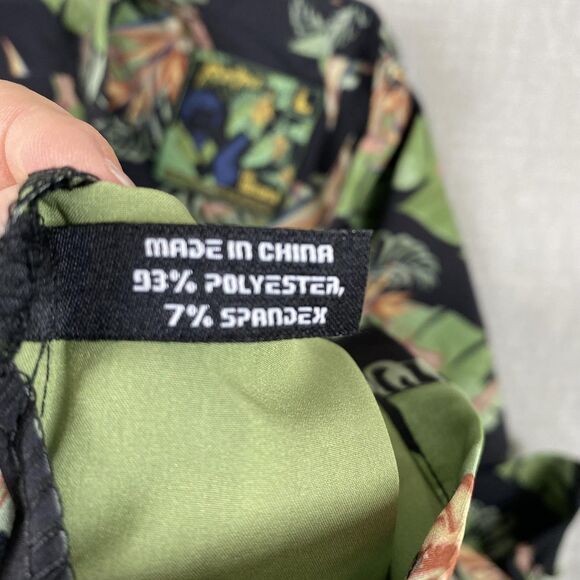 Retro The Butcher Shirt Mens Large Black Hawaiian Tropical Stretch Button Up - Picture 11 of 11